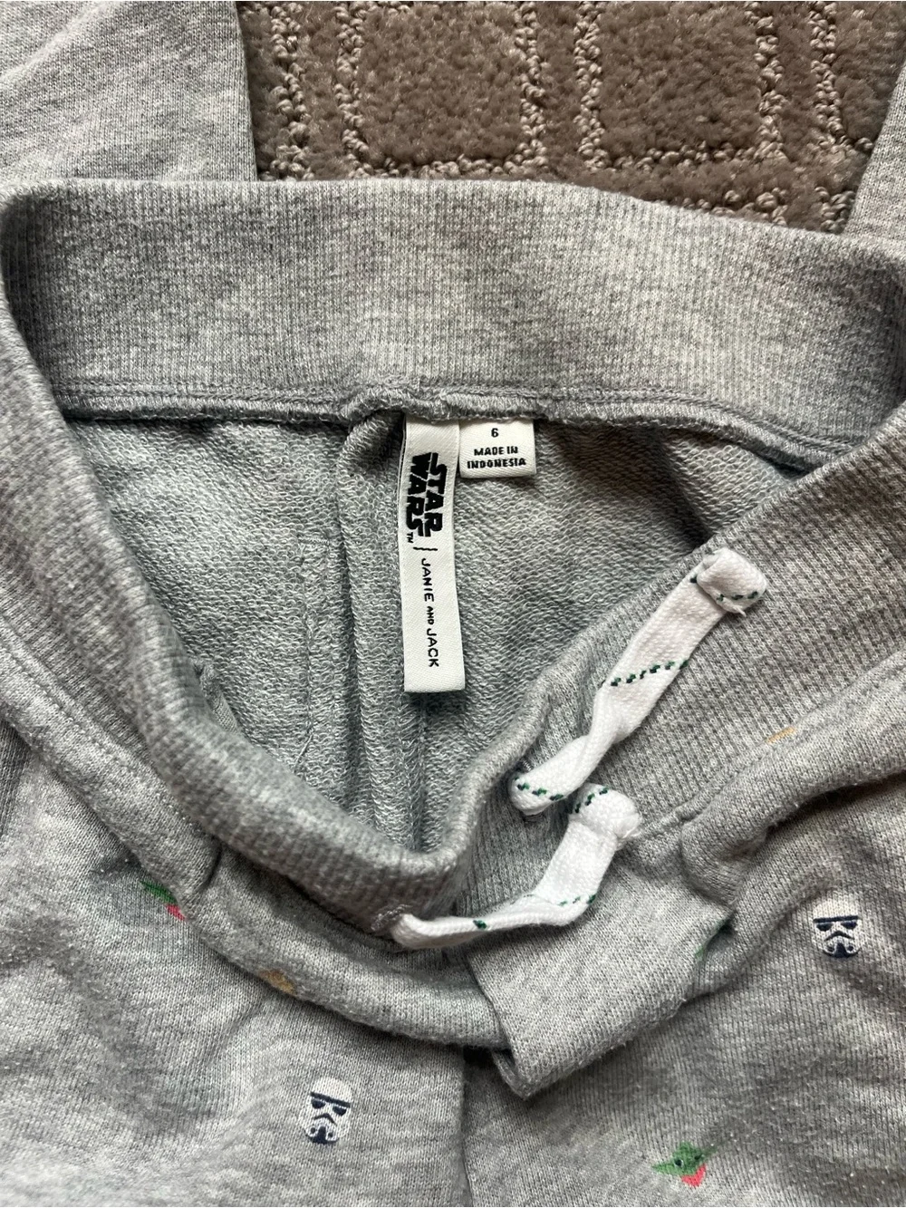 Janie & Jack Kids Grey Star Wars drawstring sweat pants